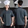Chef Uniform Sweat-Wicking Stain-Resistant Washable Snap-Button Stand-Up Collar Work Clothes Restaurants Hotels Clubs Chef Coat