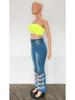 6935 European Style High Waist Micro Flare Denim Pants for Women