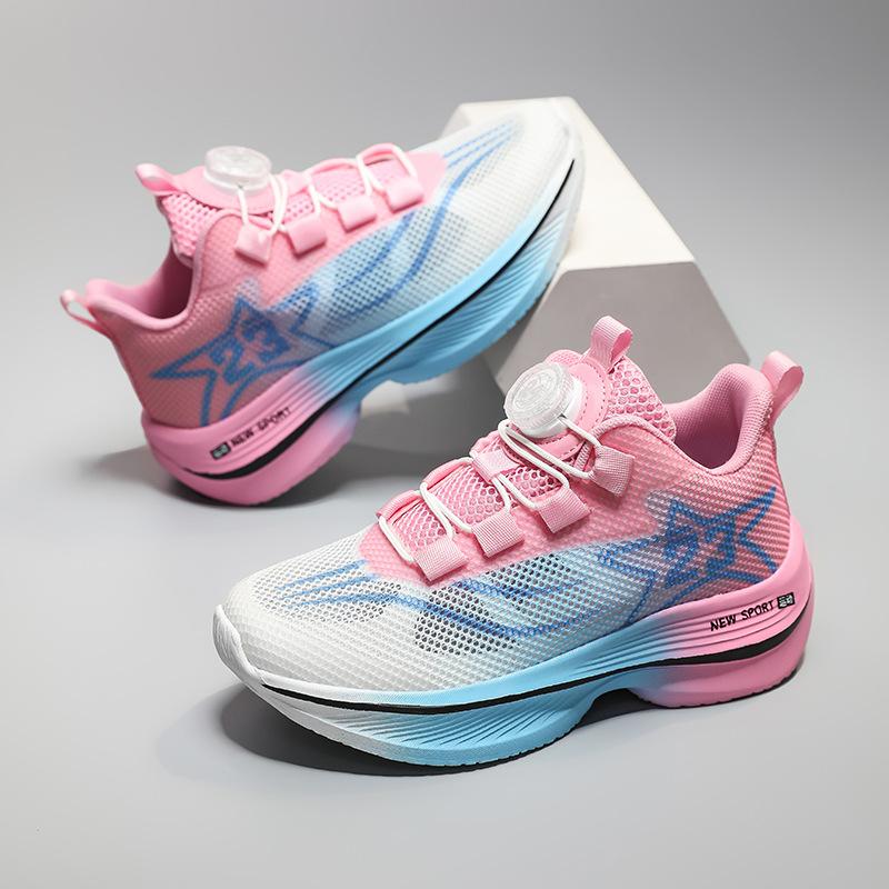 

Rotating button children s shoes New older children s single mesh running shoes Men s and women s small basketball shoes Student sports shoes 31