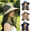 UV Protection Solar Fan Hat Foldable Mosquito Head Net Hat Fashion Sun Cap Summer