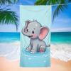 Cute Elephant Playing In Water Microfiber Towel, Perfect for Beach Pool Camping Travel Home Decor
