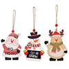 3Pcs Christmas Printing Wooden Pendant Christmas Tree Decoration Window Table Window Mall Party Decoration