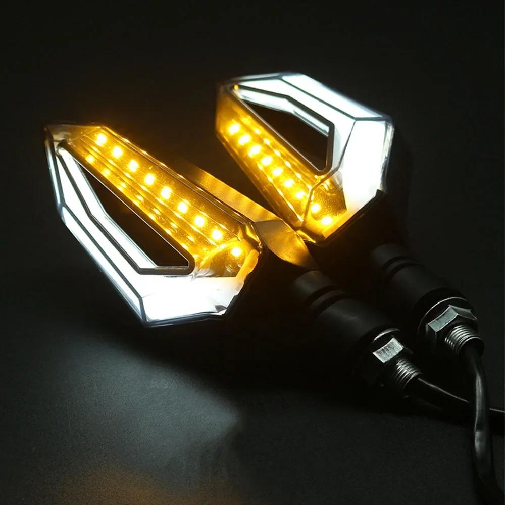 A Pair of Universal LED Motorcycle Turn Signal Light 12V IPX-6 Waterproof Daytime Running Lights Indicator Blinker Lamp