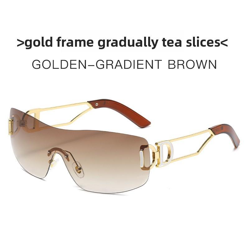 Unisex Frameless Sunglasses With Uv400 Protection For Fashion Travel And Outdoor Activities