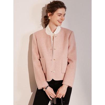 Bailuyu Women's Winter Wool Blend Double-faced Short Coat