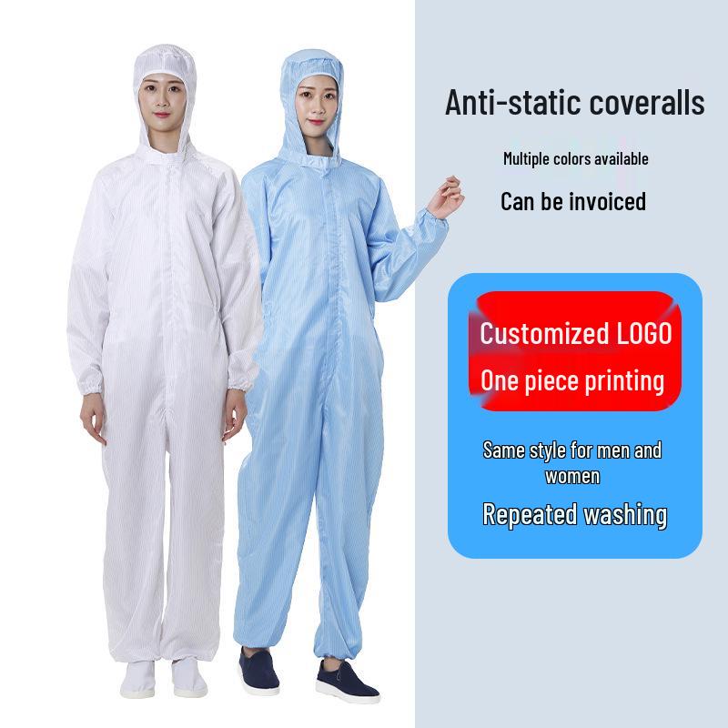 Anti-Static Hooded Coveralls for Cleanroom, Food, Pharmaceutical, and Spray Painting Work