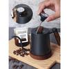 SOVIFKI Coffee Drip Pot with Measuring Cup, Walnut Wood Handle, Coffee Pot for Camping, Open Fire, with Lid, 580ML Stainless Steel Drip Kettle, Small,