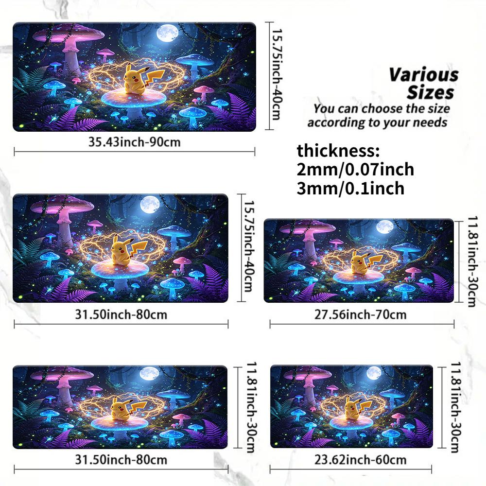 Pokemon Starters Pikachu Moroccan Style Gaming Desk Mat NonSlip Washable Mouse Pad 30x80x0.2cm