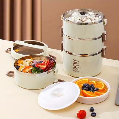 Isolierte Edelstahl-Lunchbox mit Bento-Tasche, auslaufsicher, mehrschichtig, tragbare Lebensmittelbehälter für Outdoor, Camping, Schule