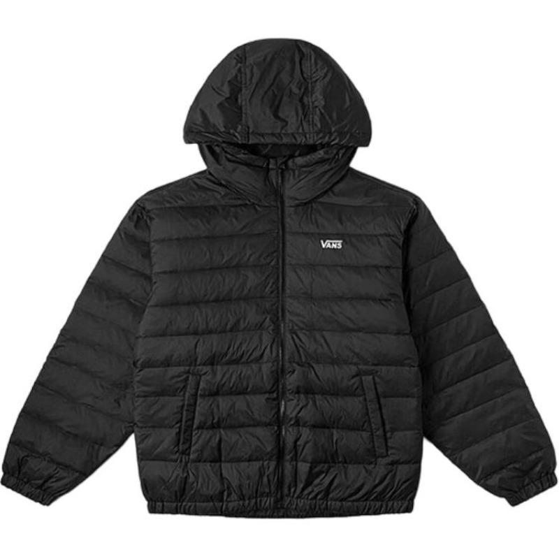 Vans Hooded Zipper Solid Color Long Sleeve Jacket Unisex Jacket Black VN000P2PBLK