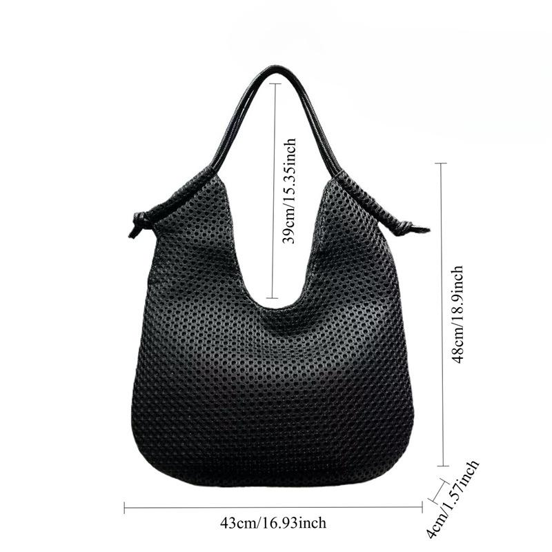 Damen Mesh Naht Schultertasche Große Kapazität Retro Vielseitig Einfache Handtasche