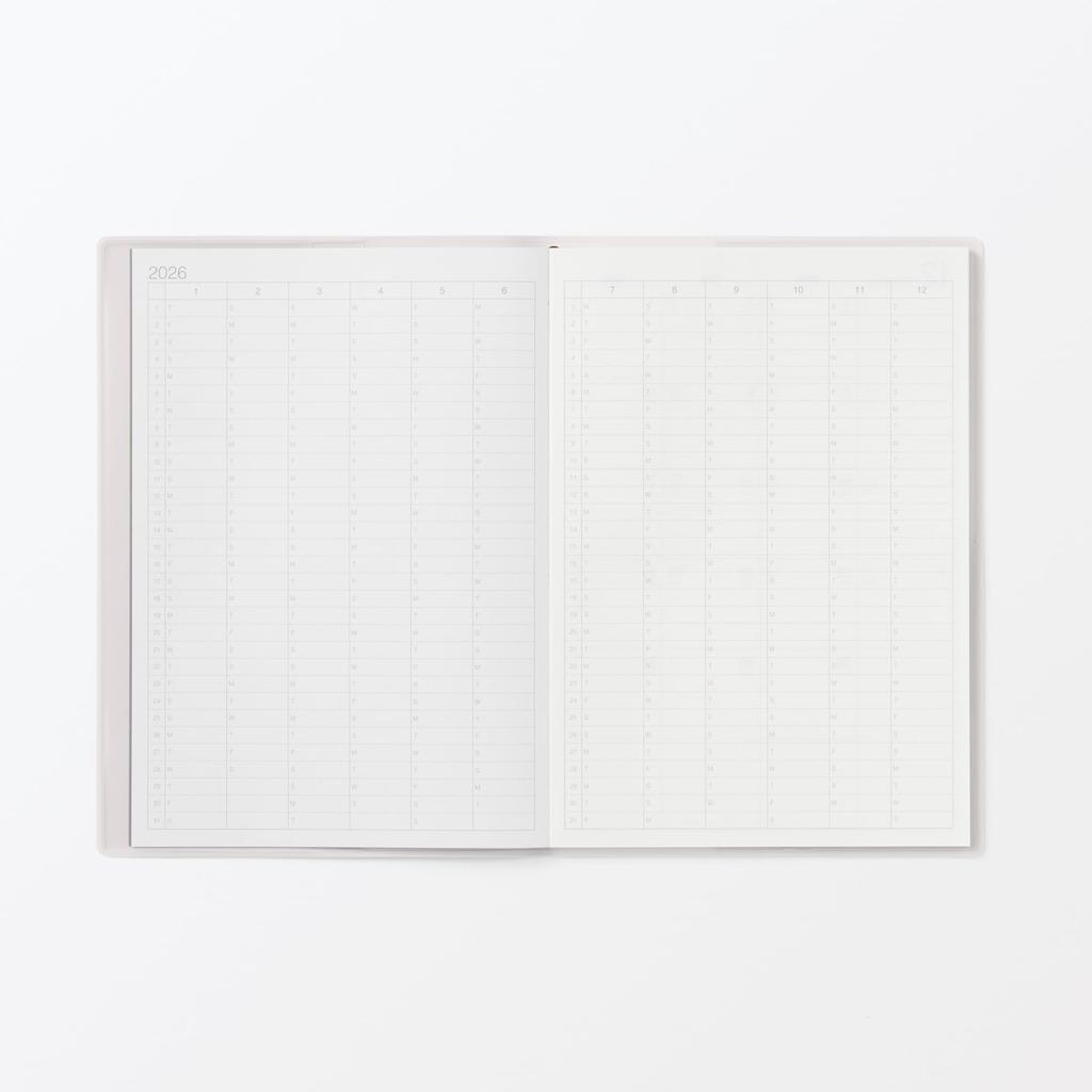 MUJI 2026 B6 Monthly Starting December White 84854316 Planner, 2025, Gray,