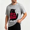 Male 100 Cotton Pet Graphic Tee First Of All Im A Delight Angry Black Cat Print Short Sleeve Summer Casual Unisex Tees