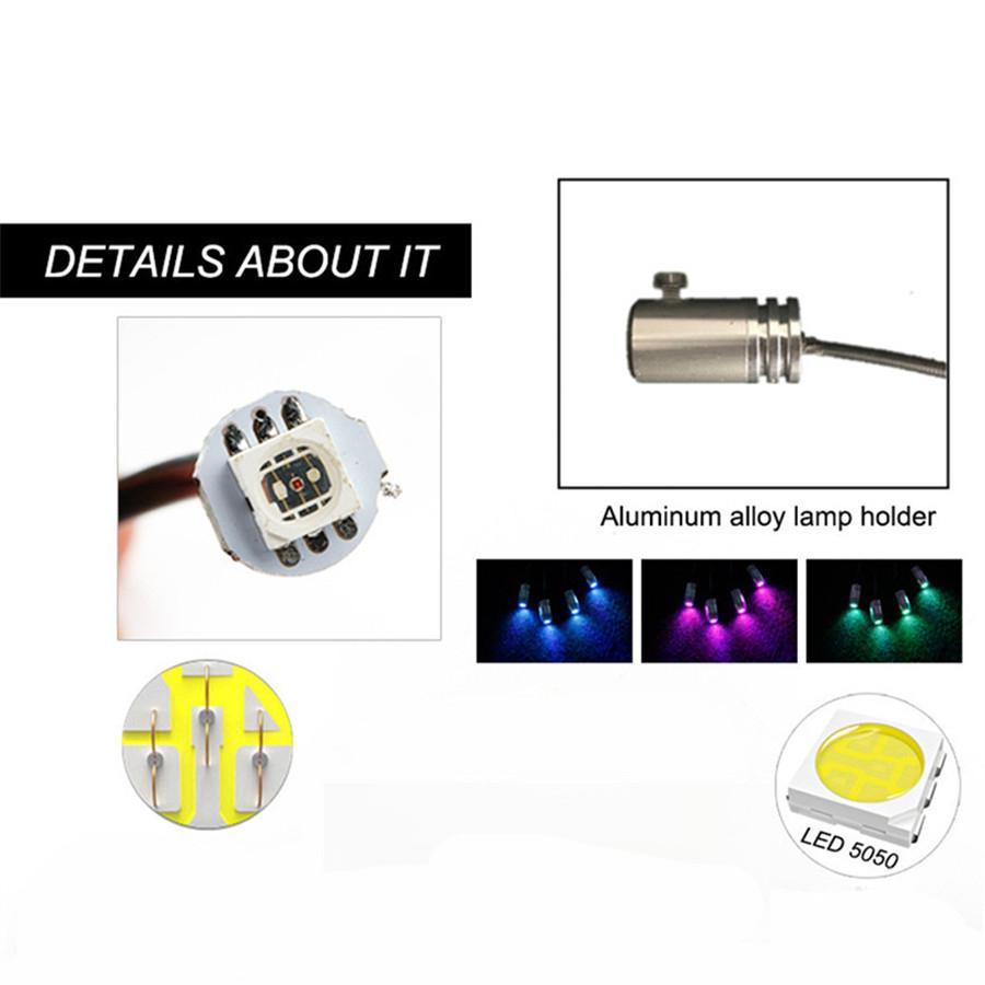 9 in 1 RGB LED Optical Strip Light Bluetooth App Control 12V Car Styling