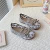 Floral Embroidery Lace Ballet Flats Sandal Baby Girls 2025 Summer New Breathable Mesh Ballerinas Kids Cute Non-slip Party Shoes
