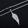 MossanRappr Sparkling Moissanite Iced Out Angel Wing Pendant Gold Plated Trendy Hip Hop Necklace Jewelry Gifts for Men Women
