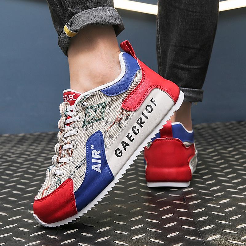 

Модные повседневные мужские туфли из льна без застежек, кроссовки, увеличивающие рост, популярный спортивный стиль для пап 40