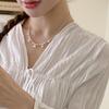 Korean Style S925 Sterling Silver Starfish & Pearl Necklace for Women - Fresh, Versatile, Simple Clavicle Chain