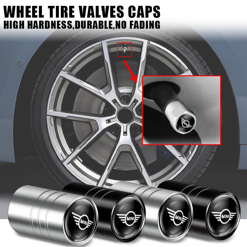 4Pcs Car Wheel Tire Valve Caps Air Stem Tyre Plug Accessories For Mini Cooper One S JCW F54 F55 F56 F57 F60 R55 R56 R57 R60 R61