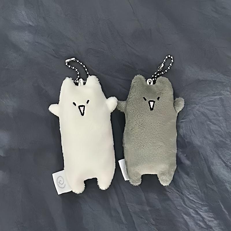 Cute Plush Little Cat Keychain For Women Girls Stuffed Doll Toy Keyring Cartoon Schoolbag Backpack Charm Pendant Couple Gift