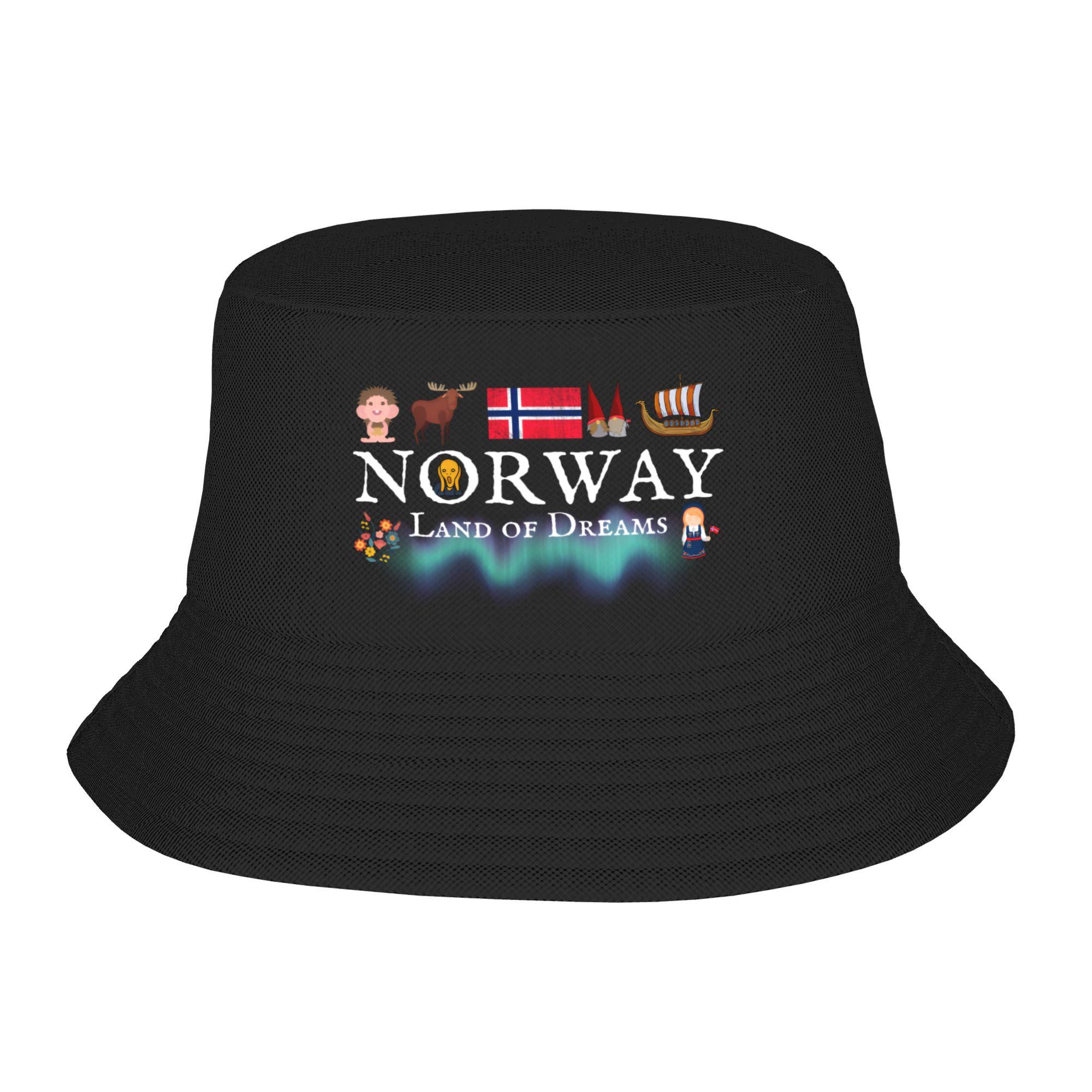 Coat of Arms of Norway Bucket Hat Women Unisex Fashion Summer Beach Sun Norwegian Flag FisherUnisex Cap One Size