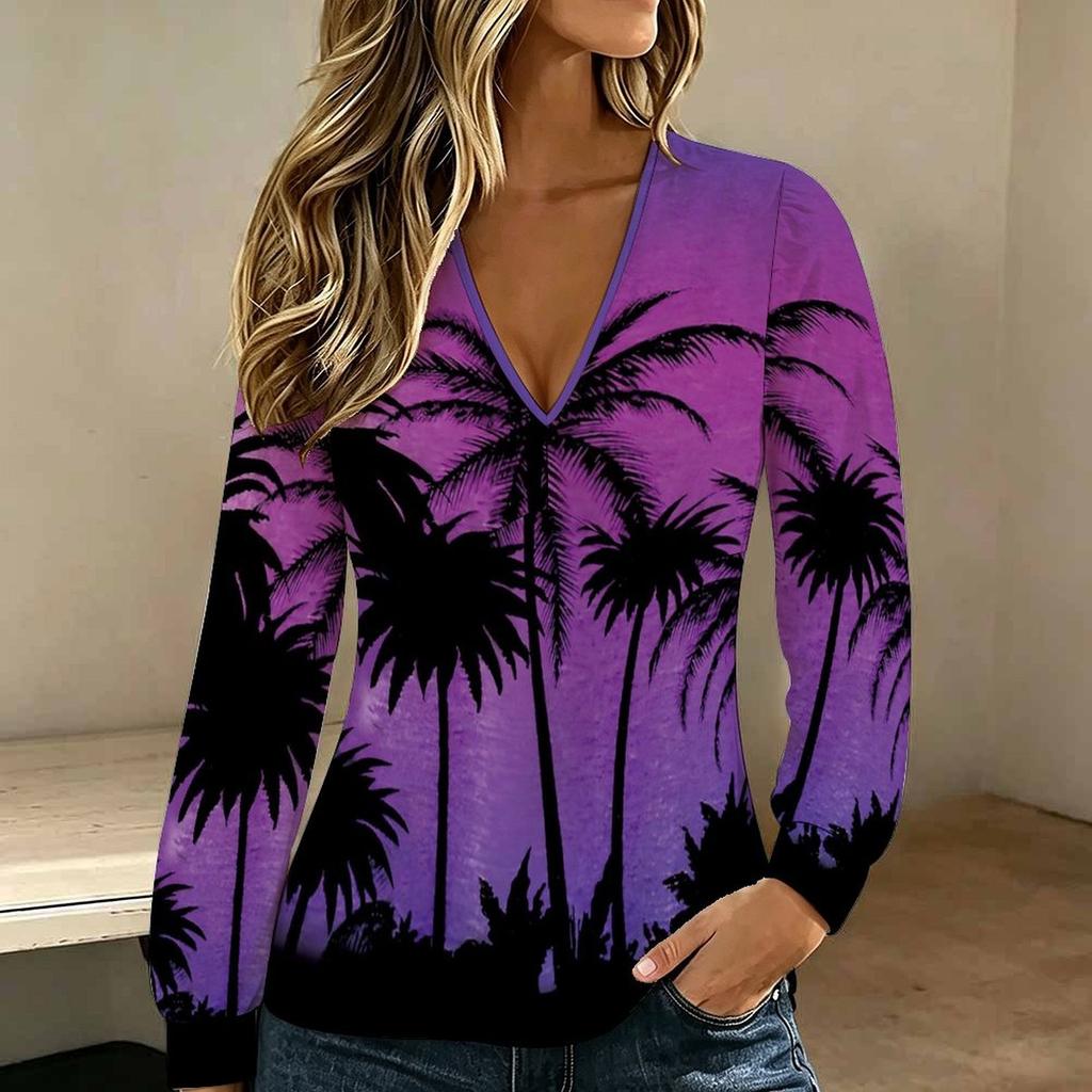 Women Plus Size V Neck Long Sleeve Blouse Vertical Stripe Print Puff Sleeve Casual Office Daily Top