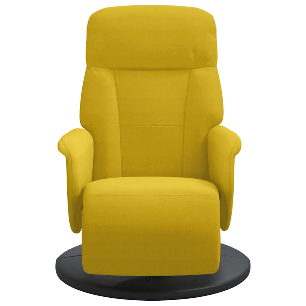 Relaxation Armchair with Footrest Yellow Velvet