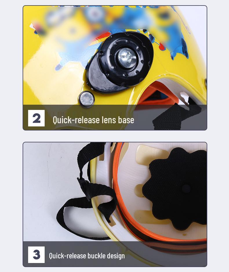 Cross Spiegel Elektrische Batterij Helm voor Kinderen & Volwassenen - Schattig, Alle Seizoenen, Halve Helm voor Jongens & Meisjes