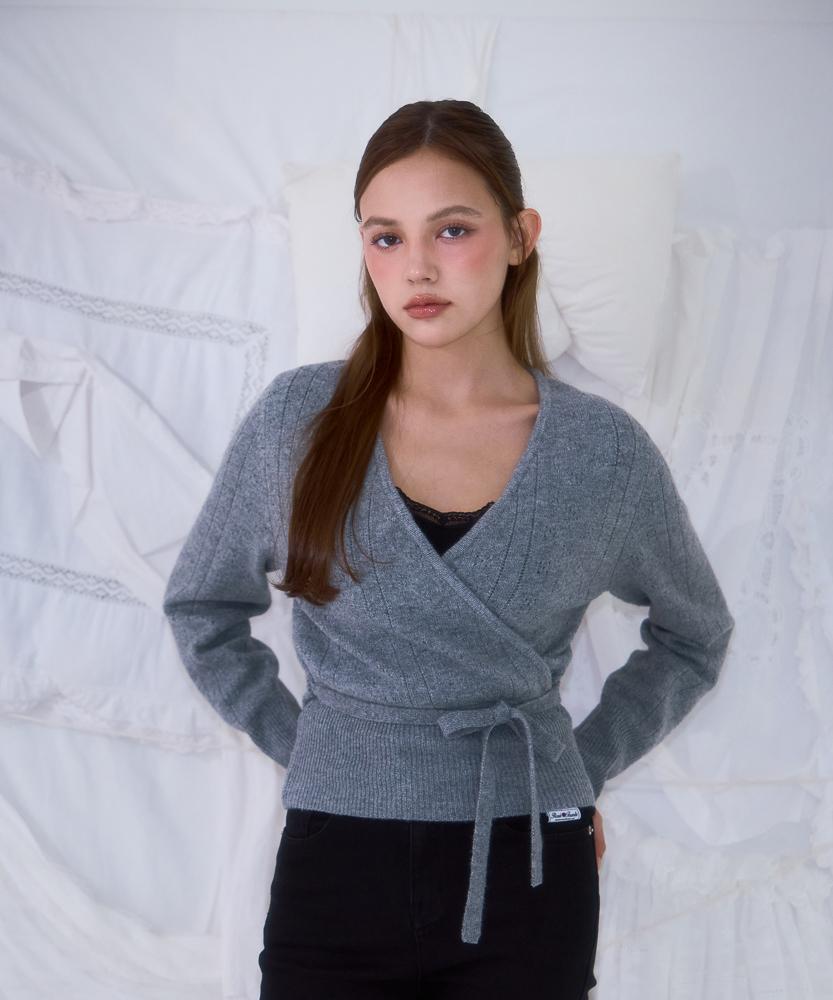 ROSEFRANTZ Muse Wrap Rib Knit [Gray]