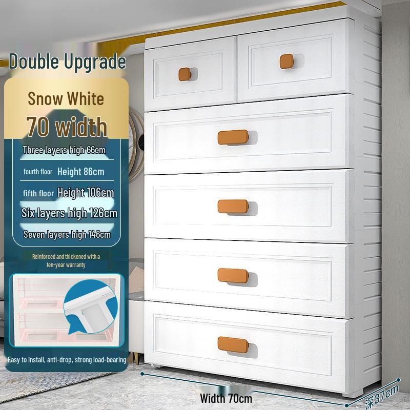 Multilayer Plastic Storage Cabinet: Drawer-Style for Bedroom and Nursery