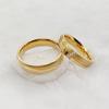 2pcs Gold Plated Wedding Rings Set for Couples Europe Stardand Surgical Stainless Steel Fashion Jewelry Lovers Alliance