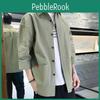 Spring New Summer Mens And Lining Sevenminute Sleeve Workwear Solid Colour Loose Shirt Short