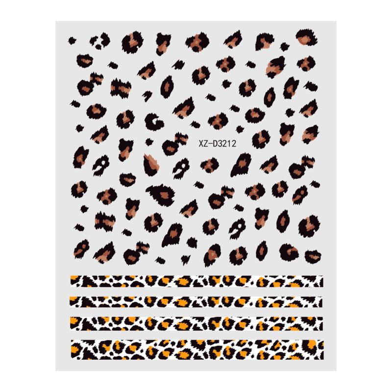 Leopard Print Nail Art Sticker Autumn And Winter Adhesive Obedient Nail Sticker Spice Girl Leopard Print Nail Art Decal