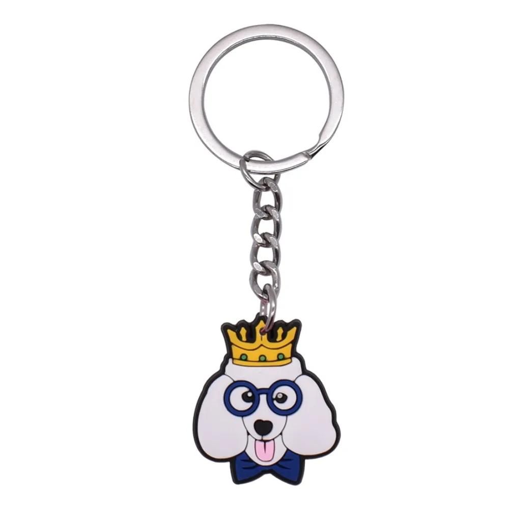 New Arrival Adorable Pet Dogs PVC Soft Keychains Bag Hanging Pendant Car Keyrings Animals Key Chains Accessories Wholesale Gift