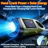 Led Flashlight Hand Crank Solar Powered Rechargeable Survival Gear Self Powered Charging Torch Dynamo For Fishing Boating Hiking