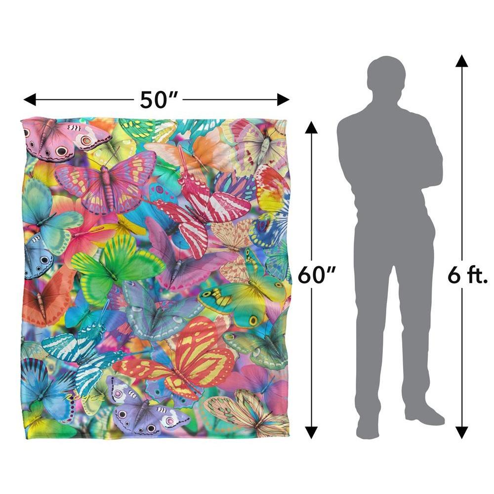 Royce McClure Butterfly Magic Colorful Silky Supersoft Blanket