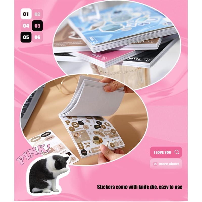 20 Blatt Scrapbooking-Sticker Ästhetische Dekorative Sticker Hintergrund-Sticker für Journal Album Planer Dekoration