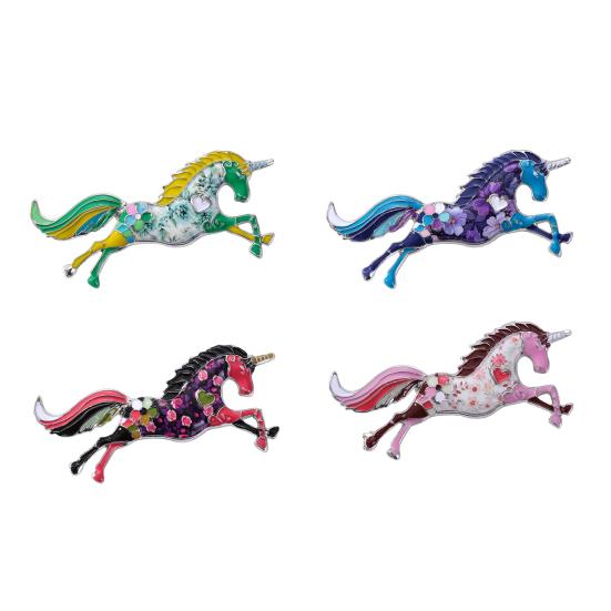 Horse Brooch Fairy Tale Style Flower Heart Decoration Pin Coats Sweaters Bags Badge Fashion Accessories