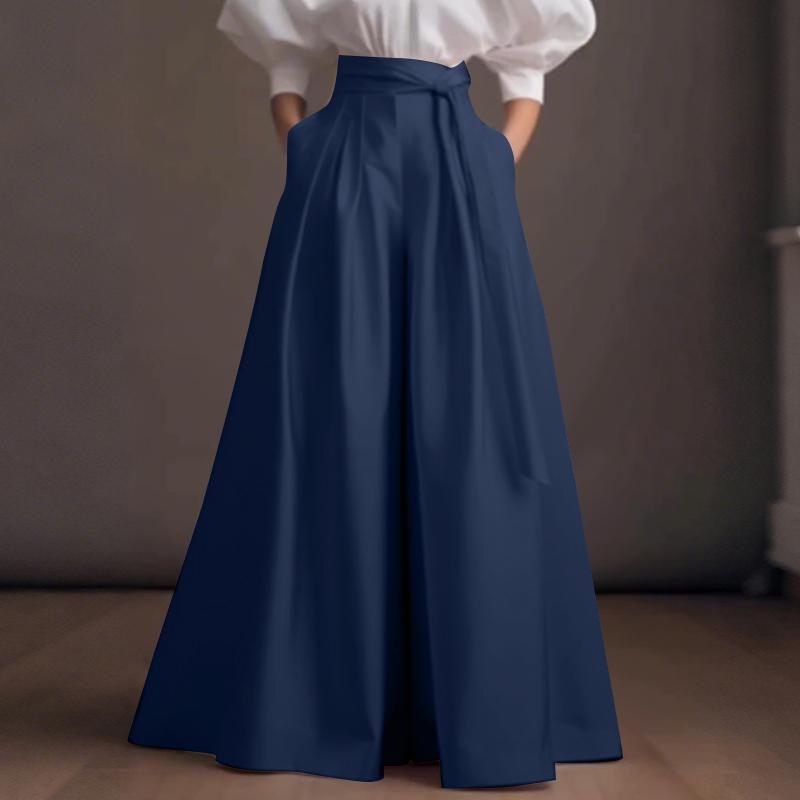 

Женские повседневные брюки ZANZEA с высокой талией, свободные, широкие L темно-синий