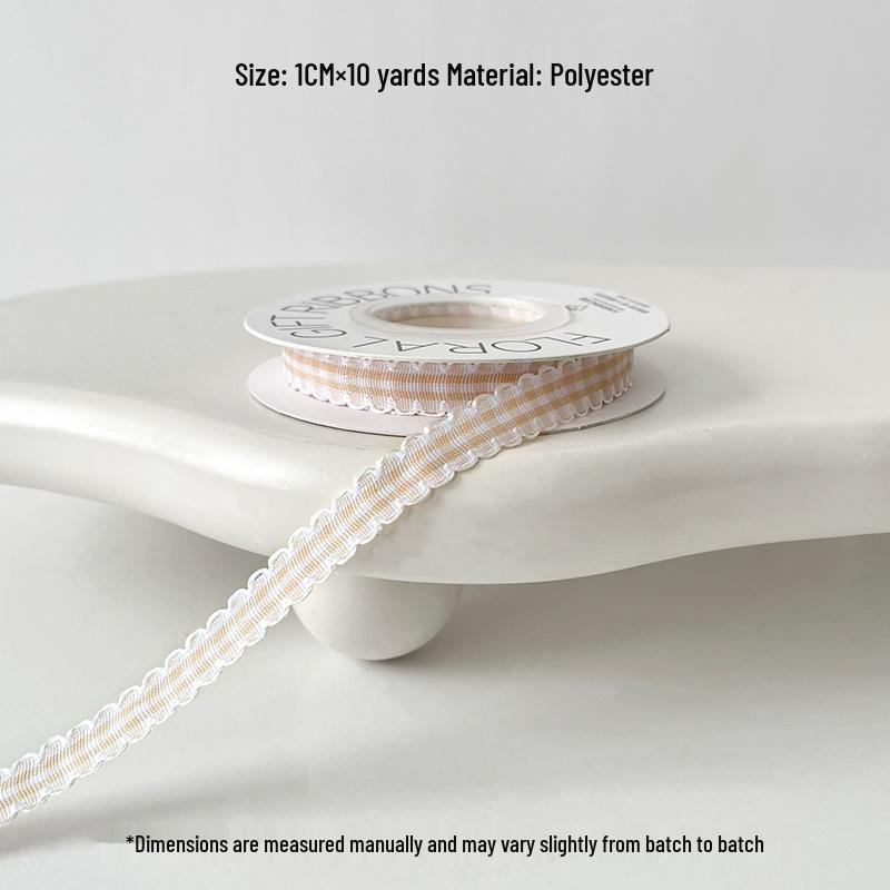 New Plaid Edge Ribbon for Floral Art & DIY Gift Wrapping