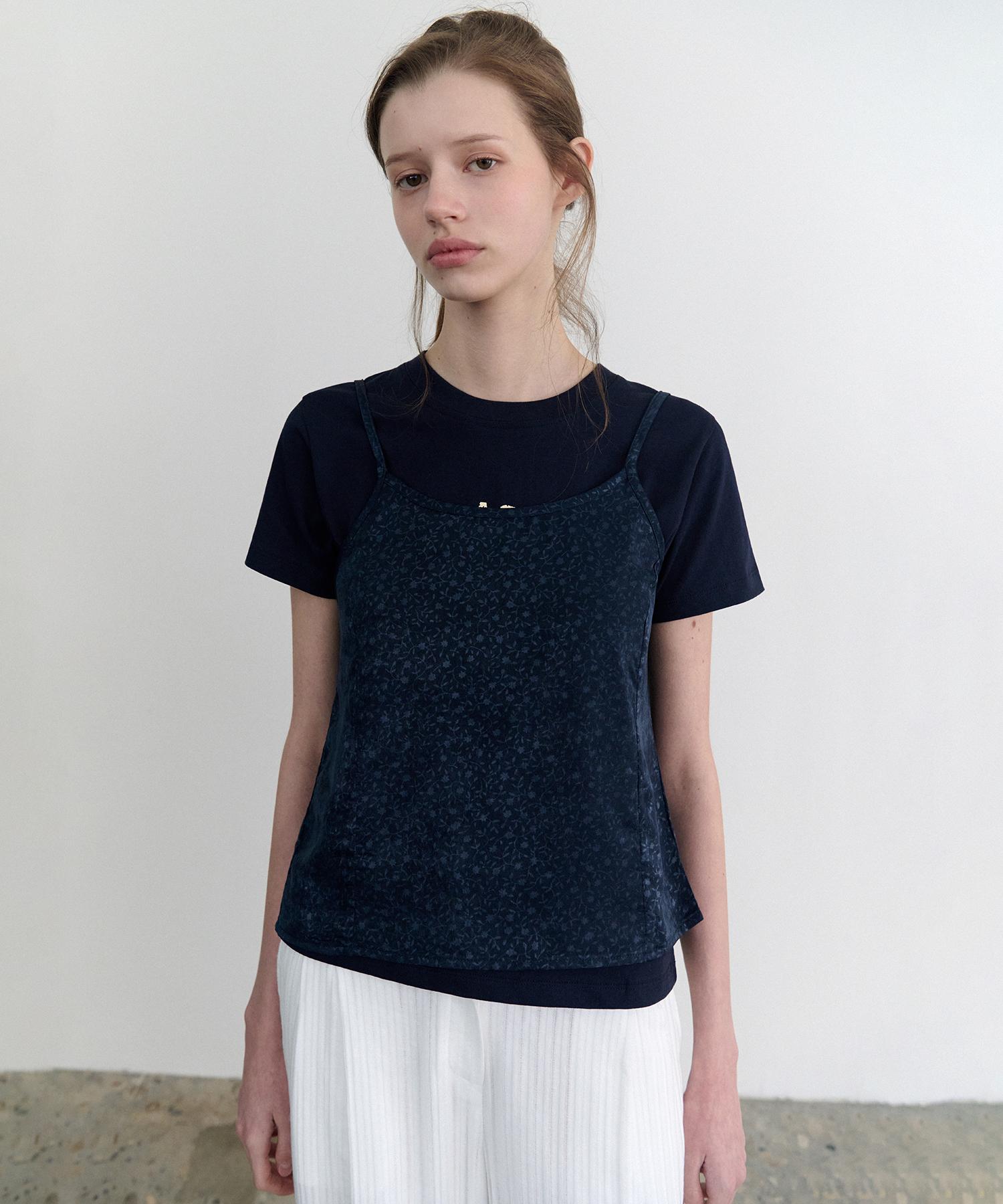 Annies Nadia Jacquard Satin Sleeveless (Navy) Navy