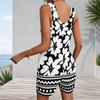 Womens Plus Size Sleeveless Tank Short Romper Patch Pocket