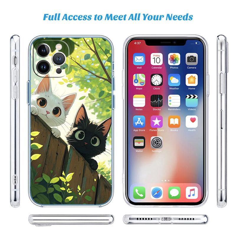 Cat Kitten Meow Transparent Phone Case for Motorola Moto Edge Plus G200 G23 E13 E15 E20 E30 G62 G71 G72 G75 G24 G15 Power