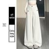 Women's Coffee Corduroy High-Waisted Wide-Leg Pants, 2026 Spring Collection