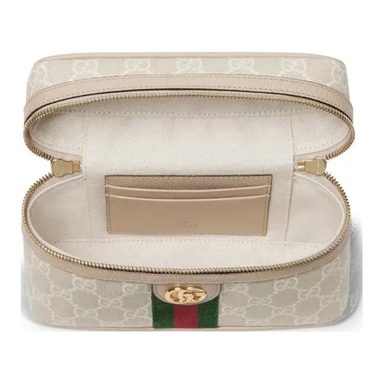GUCCI Ophidia Canvas Box Bag, Handbag, Crossbody Bag, Shoulder Bag Extra Mini Women's Beige & White 816357-2ZGMN-9643