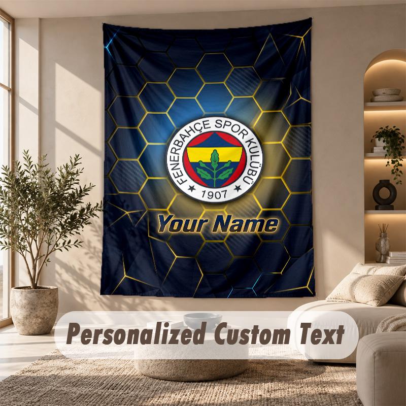 Tapestry Custom Name Text, Wall Hanging Tapestry Home Room DecorFenerbahçe FC