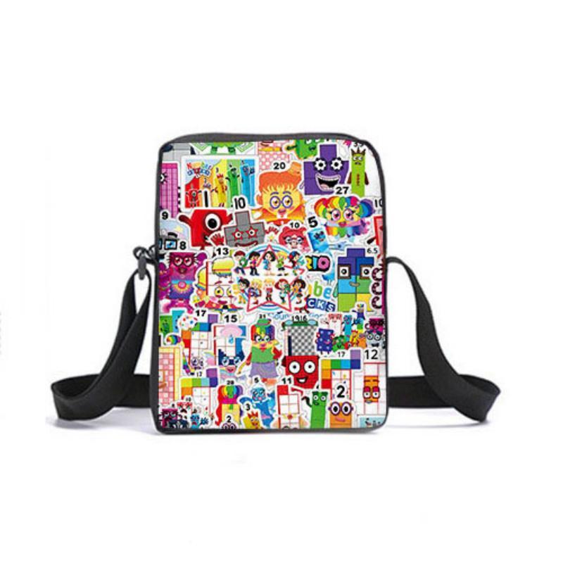 Sac à Dos Double Épaule et Bandoulière Numberblocks Avec Trousse Parfait Cadeau Pour Anniversaires