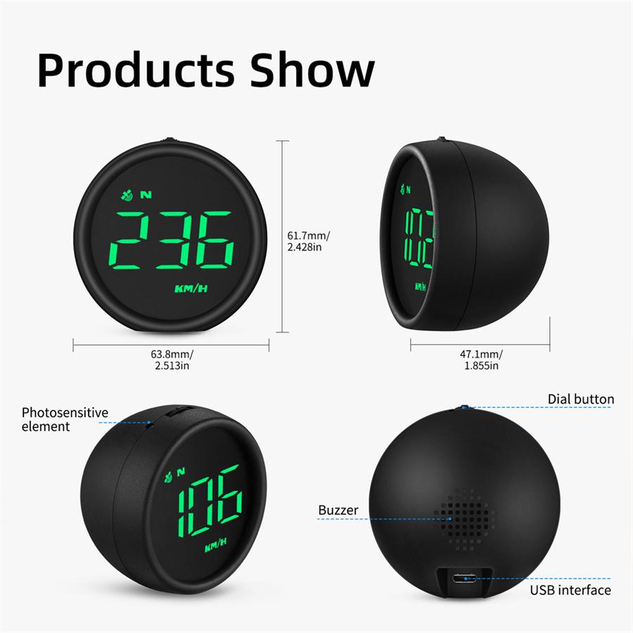 2.6"Car HUD Digital Head Up Display Gauge GPS System Speedometer Speeding Alarm