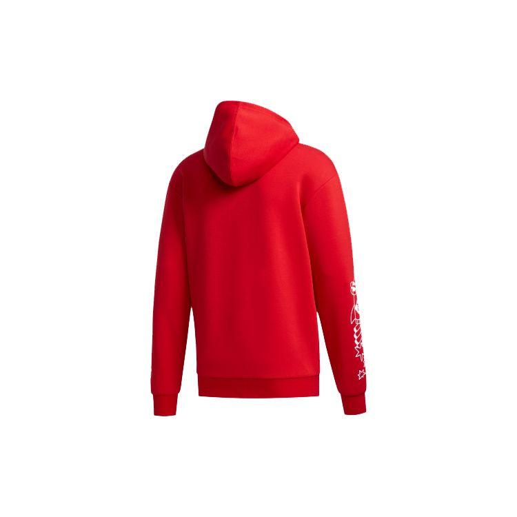 adidas Neo Art Hoodie New Year Limited Edition Printed Pullover Men Red GF7105