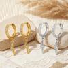 European S925 Sterling Silver Lightning Stud Earrings, Geometric Design with Zirconia Inlay, High-End Luxury, Unique Niche Style for Women.